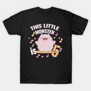 This Little Monster is Five | 5th Birthday T-Shirt